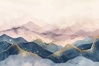 Mountain watercolor background painting backgrounds landscape.