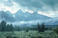 The Teton Mountains landscape mountain wilderness.