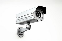Photo of a CCTV security white background surveillance.