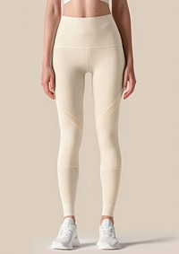 Blank cream sport spandex sportswear apparel tights adult.