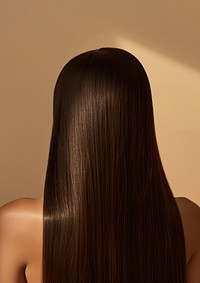 Woman shine hair using hair straightener adult hairstyle furniture.