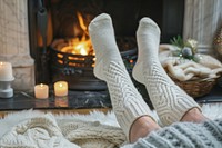 Christmas fireplace sock wool comfortable.