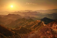 Great Wall of China landscape outdoors nature.