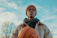 Man holding basketball portrait sports adult.