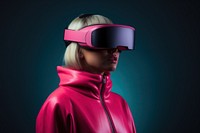 Woman wearing VR glasses photography portrait accessories.