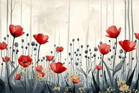 Red tulip forest watercolor background backgrounds painting flower.