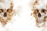 Skull watercolor background painting anthropology anatomy.