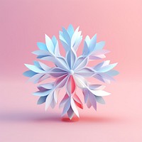Pastel snowflake origami plant art.