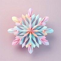 Pastel snowflake origami art kaleidoscope.