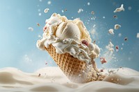 Vanilla ice-cream dessert food freshness.