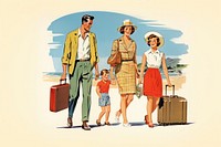 Suitcase vacation luggage family.