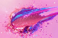 A holography pink shimmering glitter purple fish.