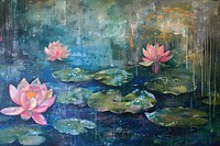 Water lily painting flower plant.