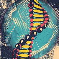 Vector illustrated of a dna human art advertisement.