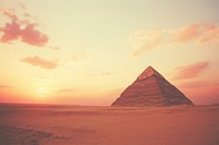 Pyramid sunset architecture tranquility landscape.