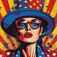 Vector illustrated of a 4th of july art portrait glasses.