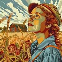 Vector illustrated of a harvest art agriculture outdoors.