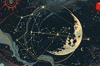 Vector illustrated of an astrology astronomy outdoors planet.