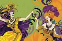 Mardi gras carnival dancing art.