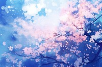 Abstract blue gradient outdoors blossom nature.