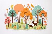 Forest painting drawing mammal.