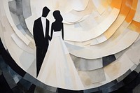 Abstract wedding ripp couples paper art fashion dress.