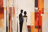 Abstract wedding ripp couples paper art painting adult.