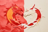 Abstract dragon ripped couples paper art creativity origami.