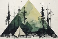 Forest and tent art outdoors transportation.