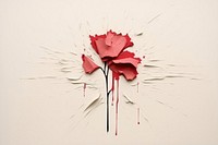 Abstract flower ripped paper art leaf wall.