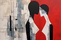 Abstract music ripped couples paper art painting architecture.