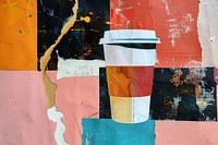 Coffee cup art painting refreshment.