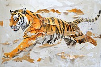 Running tiger art wildlife animal.