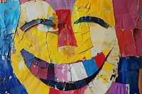 Smiling face art painting collage.