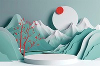 Chinese new year with podium backdrop art nature tranquility.