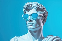 Apollo statue with sunglasses portrait adult photo.