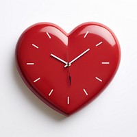 Red clock heart shape deadline accuracy circle.