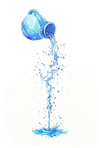 Aquarius pouring white background splattered.