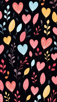 Hearts and leaves pattern backgrounds creativity.