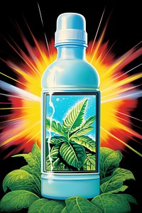 A skincare essential oils bottle plant herbs leaf.
