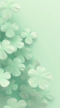3D render green clovers pattern nature petal.