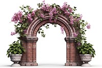 Brick wall flower arch architecture.