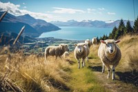 Sheep landscape livestock outdoors.