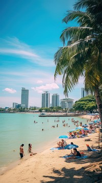 Beach in Pattaya summer architecture outdoors.