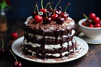 Black Forest cake cherry chocolate dessert.