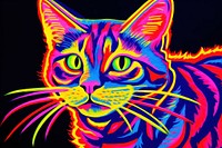 Cat neon pattern animal.