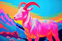 Goat livestock painting animal.