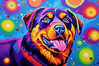 Painting purple rottweiler pattern.