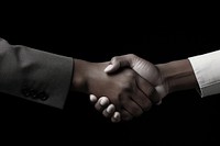 Business handshake black monochrome agreement.
