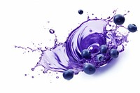 Blueberry juice purple white background accessories.